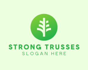 Round Eco Tree logo design