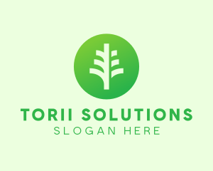 Round Eco Tree logo design