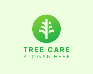 Round Eco Tree logo design