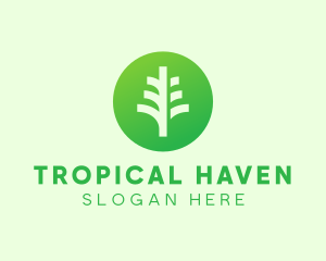 Round Eco Tree logo design