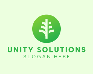 Round Eco Tree logo design