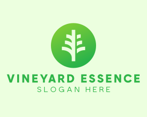 Round Eco Tree logo design