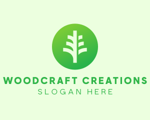 Round Eco Tree logo design