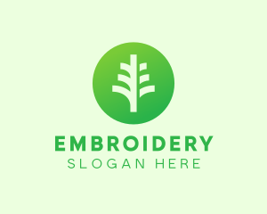 Round Eco Tree logo design