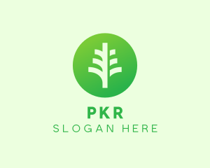 Round Eco Tree logo design