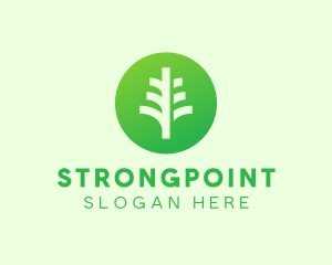 Round Eco Tree logo design