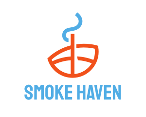 Tobacco - Blue Red Smoke logo design
