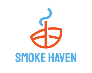 Blue Red Smoke logo design