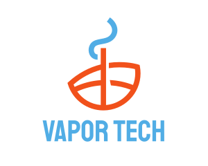 Vapor - Blue Red Smoke logo design