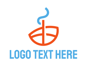 Cigarette - Blue Red Smoke logo design