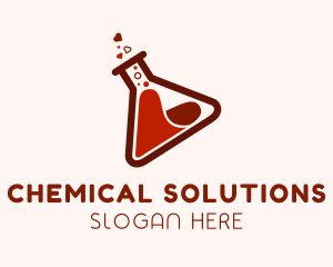 Chemical - Flask Chemical Heart logo design