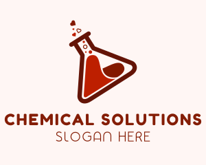 Flask Chemical Heart logo design