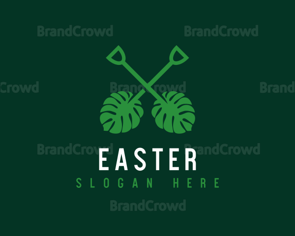 Tropical Leaf Shovel Logo