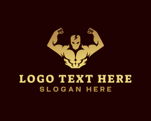 Workout - Lightning Muscle Gym logo design