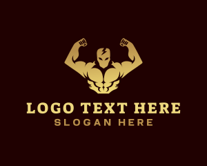 Bodybuilder - Lightning Muscle Gym logo design