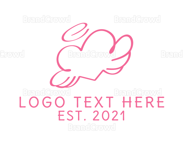 Pink Angel Heart Halo Logo