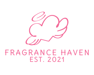 Pink Angel Heart Halo logo design