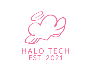 Pink Angel Heart Halo logo design