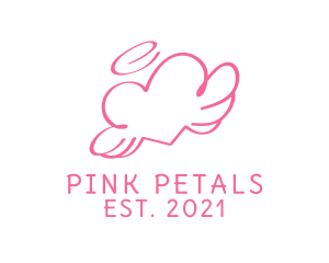 Pink Angel Heart Halo logo design