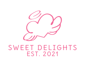 Pink Angel Heart Halo logo design