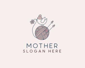 Knitter - Cute Bird Crochet logo design