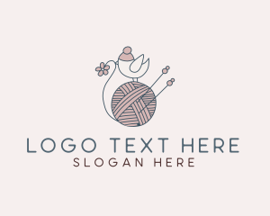 Wool - Cute Bird Crochet logo design