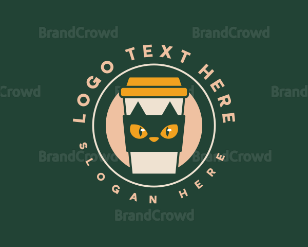 Cat Feline Coffee Logo