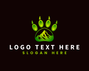 Wild - Outdoor Mountain Paw logo design