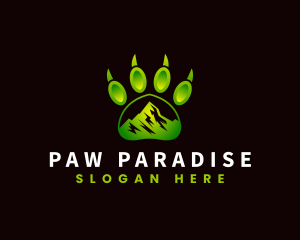 Outdoor Mountain Paw logo design