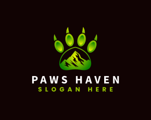 Outdoor Mountain Paw logo design