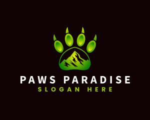 Outdoor Mountain Paw logo design