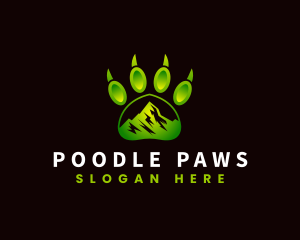 Outdoor Mountain Paw logo design