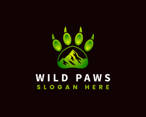 Outdoor Mountain Paw logo design