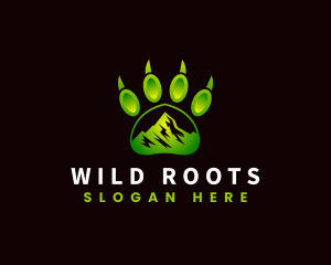 Outdoor Mountain Paw logo design