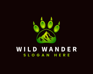 Outdoor Mountain Paw logo design