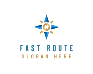 Route - Location Tracking Compass logo design