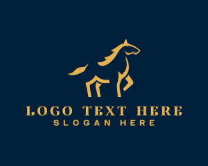 Negative Space - Horse Luxury Minimal logo design