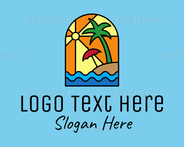 Tropical Beach Resort Mosaic Logo