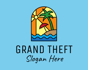 Tropical Beach Resort Mosaic  Logo