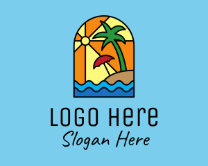 Beach - Tropical Beach Resort Mosaic logo design