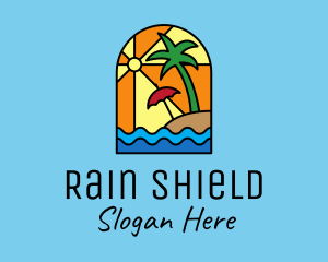 Tropical Beach Resort Mosaic  logo design