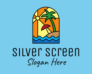 Diving - Tropical Beach Resort Mosaic logo design