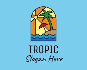 Tropical Beach Resort Mosaic  logo design