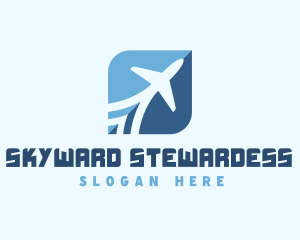 Stewardess - Aviation Transport Plane Tourism logo design