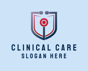 Clinical - Medical Stethoscope Shield logo design