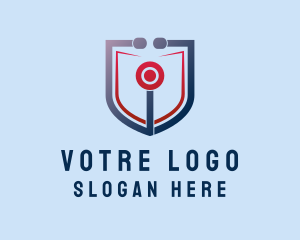 Clinic - Medical Stethoscope Shield logo design