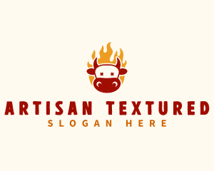 Textured - Fire Cow Cattle logo design