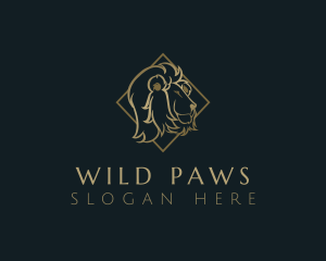 Premium Wild Lion logo design