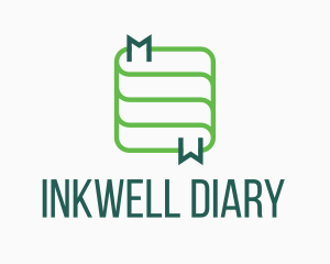 Diary - Minimalist Book App logo design