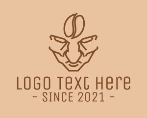 Old Man - Brown Coffee Bean Barista logo design